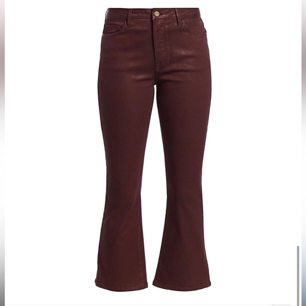 Frame Le Crop Mini Boot Bordeaux coated jeans Cropped - Picture 4 of 16